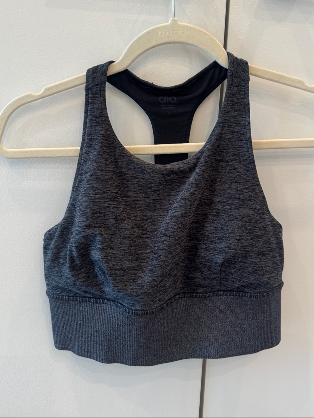 ALO Yoga Charcoal Heather AloSoft Serenity Bra